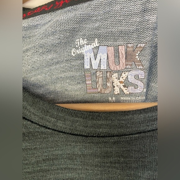 MUK LUKS butter knit cozy pajama top ruched sleeve and‎ butter knit fabric - Picture 6 of 6